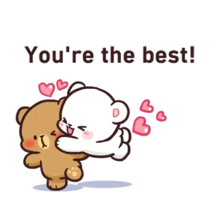 🤗 d7103f63 You're the best! медведи, любовь, милые, дружба, лучшие, сердечки telegram sticker