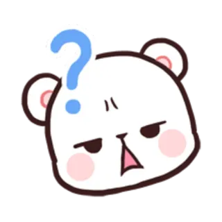 ❓ 31547c66 クマ, 漫画, 質問, 困惑 telegram sticker