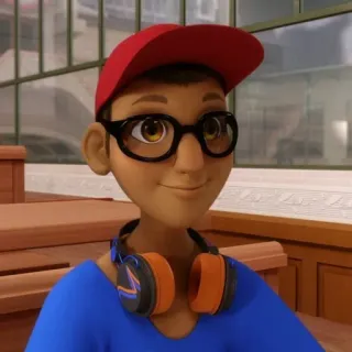 🐢 21be80e5 Nino Lahiffe Miraculous: Tales of Ladybug & Cat Noir Kartun, Remaja, Kacamata, Headphone, Miraculous Ladybug whatsapp sticker