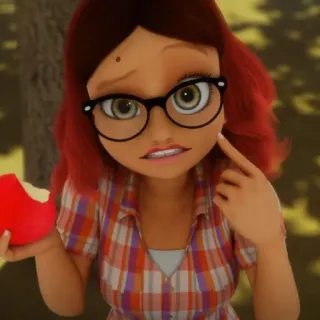 🦊 6f2d897e Alya Cesaire Miraculous: Tales of Ladybug & Cat Noir kartun, Miraculous Ladybug, Alya, kacamata, gadis whatsapp sticker