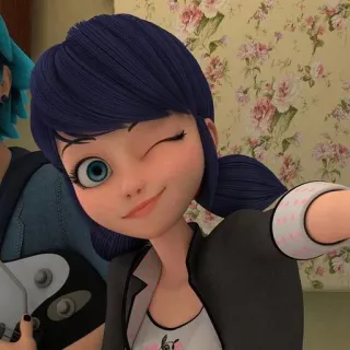 🐞 7674df6f Marinette Dupain-Cheng Miraculous: Tales of Ladybug & Cat Noir miraculous ladybug, marinette, kartun, kedipan, selfie whatsapp sticker