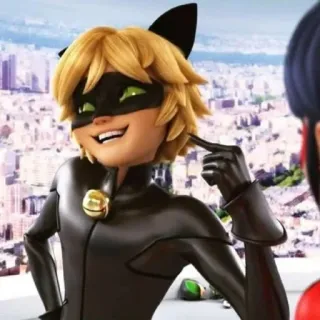 🐈‍⬛️ c37dd4d4 Cat Noir Miraculous: Tales of Ladybug & Cat Noir kartun, pahlawan, kucing, anime, miraculous whatsapp sticker