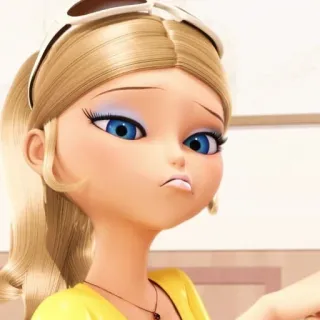 🐝 cb39d885 Chloe Bourgeois Miraculous: Tales of Ladybug & Cat Noir kartun, Miraculous Ladybug, rambut pirang, Queen Bee, anak, gadis whatsapp sticker