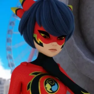 🐉 ed429f60 Kagami Tsurugi Miraculous: Tales of Ladybug & Cat Noir Anime, Kartun, Superhero, Naga, Bertopeng whatsapp sticker