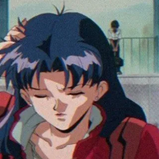🦋 266178c0 Misato Katsuragi Neon Genesis Evangelion anime, misato, evangelion, character, sad telegram sticker