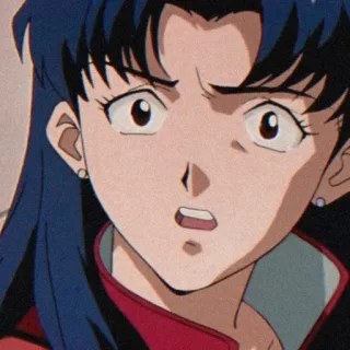 🦋 da0a6154 Misato Katsuragi Neon Genesis Evangelion anime, woman, shocked, misato, evangelion telegram sticker