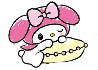 💤 182170a3 My Melody My Melody, Sanrio, carino, kawaii, cartone animato, personaggio, sonno, cuscino telegram sticker