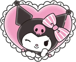 💝 203254d5 Kuromi Kuromi, Sanrio, carino, anime, kawaii, cuore, cartone animato, adesivo telegram sticker