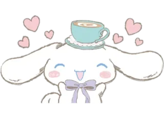 💕 340dabf1 Cinnamoroll Cinnamoroll, Sanrio, kawaii, carino, coniglio, caffè, cuori, pastello telegram sticker