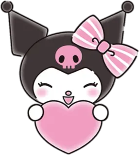 💗 719dfc65 Kuromi Kuromi, Sanrio, personaggio, cartone animato, carino, kawaii, adesivo, cuore telegram sticker