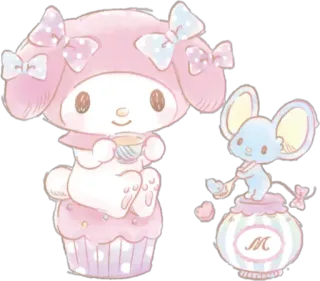 🧁 c58c78b7 My Melody carino, kawaii, sanrio, melody, cartoni animati, topo telegram sticker