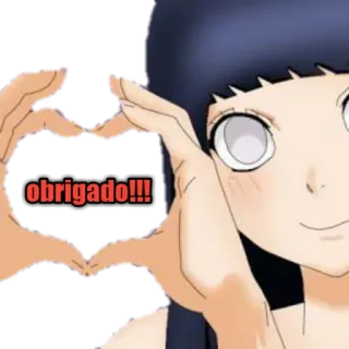 🙂 6b892721 Hinata Hyuga Naruto obrigado!!! Аниме, Хината, Сердце, Спасибо, Каваий whatsapp sticker