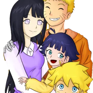 👨‍👩‍👧‍👦 753aecd2 Naruto семья, аниме, мультфильм, хината, семья наруто whatsapp sticker