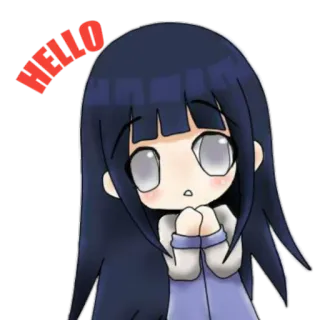 🙋‍♀ 922f2b50 Hinata Hyuga Naruto HELLO аниме, мультфильм, хината, наруто, привет, здравствуйте whatsapp sticker