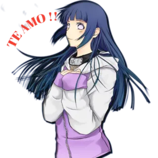 ☺️ ba353427 Hinata Hyuga Naruto TE AMO !! Хината, Наруто, Аниме, Любовь, Привязанность whatsapp sticker