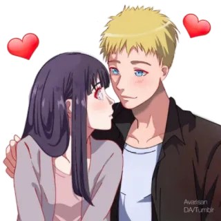 💏 e7e450ce Аниме, Романтика, Пара, Любовь, Сердечки whatsapp sticker