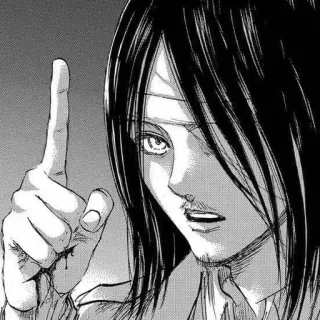 ☝️ e626f021 Eren Yeager Attack on Titan anime, mangá, sangue, sério, eren, yeager whatsapp sticker