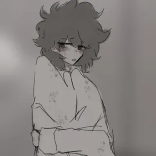 🥢 8043e8a7 สเก็ตช์, เศร้า, ตัวละคร, ภาพวาด, ศิลปะ telegram sticker