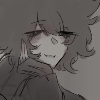 🥢 c637a8e6 สไตล์อนิเมะ, การ์ตูน, ขาวดำ, ภาพเหมือน, ภาพสเก็ตช์ telegram sticker