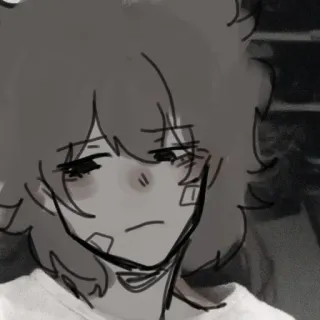 🥢 f91233ee สไตล์อนิเมะ, เศร้า, บาดเจ็บ, ผ้าพันแผล, การ์ตูน telegram sticker