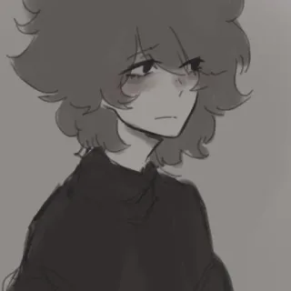 🥢 fe4f326b อนิเมะ, การ์ตูน, ภาพเหมือน, เศร้า, ขาวดำ, ผู้หญิง, ภาพประกอบ telegram sticker