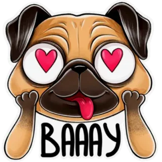 Мопс whatsapp stickers