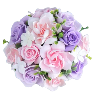 💐 19f949b7 bunga, mawar, buket, berbunga, merah muda, ungu, kebun, pernikahan, dekorasi telegram sticker