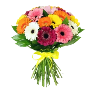 💐 3332d443 bunga, buket, gerbera, rangkaian bunga, hadiah, perayaan, berwarna-warni, musim semi telegram sticker