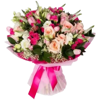 💐 e6b4b7ba bunga, buket, mawar, hadiah, perayaan, rangkaian bunga, merah muda, pernikahan, ulang tahun telegram sticker