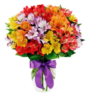 💐 f9e2637f bunga, buket, berbunga, rangkaian, vas, lili, pita ungu telegram sticker