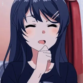 😂 42b04312 Аниме, Девушка, Мультфильм, Портрет, Милый, Иллюстрация telegram sticker