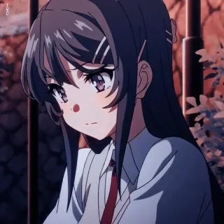 🥺 670df717 Mai Sakurajima Rascal Does Not Dream of Bunny Girl Senpai Аниме, Девочка, Школьная форма, Мультфильм, Брюнетка, Милая telegram sticker