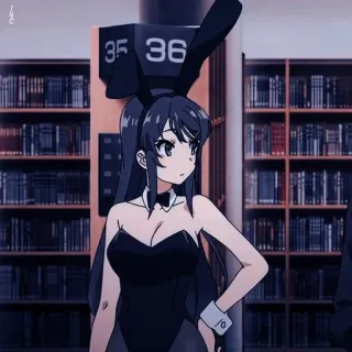 🤨 8868f836 Mai Sakurajima Rascal Does Not Dream of Bunny Girl Senpai Аниме, Девушка-кролик, Библиотека, Милый, Японская анимация telegram sticker