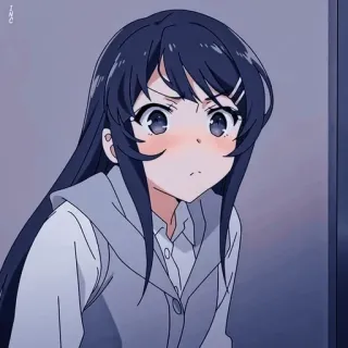 😳 b8d66970 Mai Sakurajima Rascal Does Not Dream of Bunny Girl Senpai аниме, девушка, Сакурадзима, Май, милая, девушка-зайка, школьная форма telegram sticker