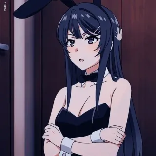 😲 e5450c0e Mai Sakurajima Rascal Does Not Dream of Bunny Girl Senpai Аниме, Девушка-зайка, Персонаж, Сакурадзима, Милый, Манга telegram sticker