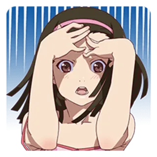 😲 57570eff anime, ragazza, spaventata, preoccupata, scioccata, shock whatsapp sticker