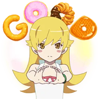 🍩 a0d2d217 GO Anime, Ragazza, Ciambelle, Cibo, Carino, Cartone animato, Personaggio whatsapp sticker