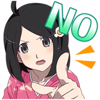 ❌ f1d390c5 NO Anime, No, Indicare, Personaggio, Rifiuto whatsapp sticker