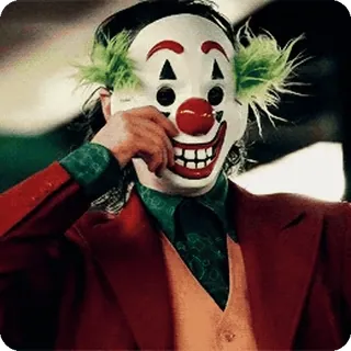 🌟 cbd2cc32 Joker joker, payaso, máscara, villano, dc comics, película, personaje telegram sticker