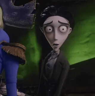 ♣ 2581ab0f Victor Van Dort Corpse Bride animasi, film, Victor Van Dort, Corpse Bride, kartun telegram sticker