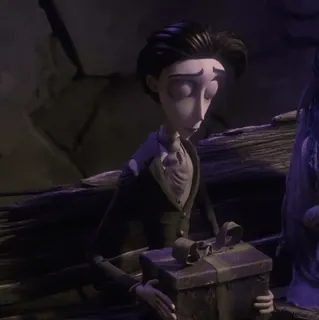 ♣ 258cc1d3 Victor Van Dort Corpse Bride kartun, animasi, film, corpse bride, victor van dort, hadiah telegram sticker
