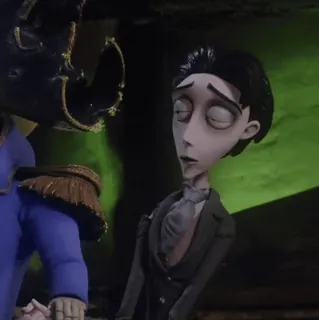 ♣ 3cd7643e Victor Van Dort Corpse Bride animasi, gothic, film, stop motion, karakter telegram sticker