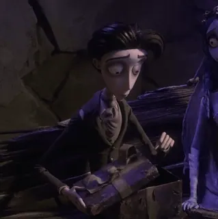 ♣ 4db054b3 Victor Van Dort Corpse Bride Corpse Bride, Victor Van Dort, animasi, film, gotik, ala Burton telegram sticker