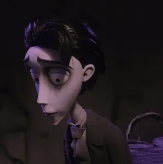 ♣ 745bbed0 Victor Van Dort Corpse Bride Victor Van Dort, Corpse Bride, Tim Burton, animasi, gotik, boneka, film, karakter telegram sticker