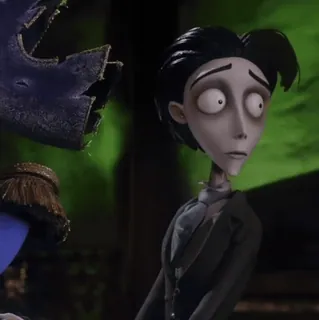 ♣ 7d9af04b Victor Van Dort Corpse Bride animasi, corpse bride, victor van dort, tim burton, gothic, fantasi telegram sticker