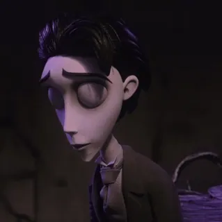 ♣ 9320b2ee Victor Van Dort Corpse Bride Kartun, Animasi, Victor Van Dort, Corpse Bride, Tim Burton, Film telegram sticker