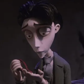 ♣ e1ea3f9d Victor Van Dort Corpse Bride Corpse Bride, Victor Van Dort, Tim Burton, animasi, film telegram sticker