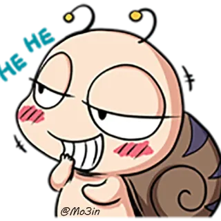 😄 c2a06abc @Mo3in 漫画, カタツムリ, キャラクター, ニヤリ, アニメ telegram sticker