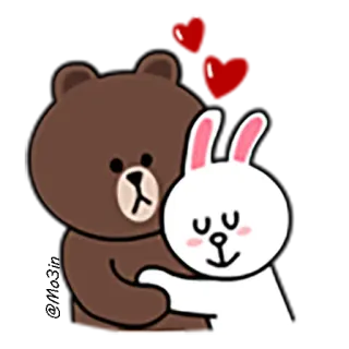 😍 f88f8406 クマ, ウサギ, ハグ, 愛, かわいい, 友情 telegram sticker