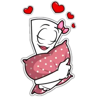 😴 106fcd05 pillow, love, cute, heart, cartoon, sleep telegram sticker